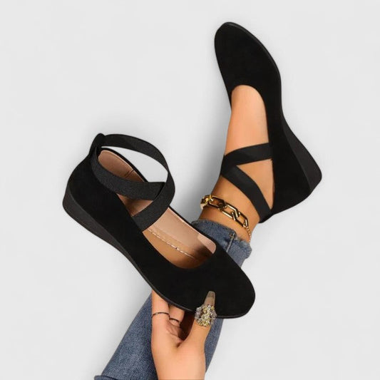 Damen Flats Rundzehen Keilabsatz Schuhe - Norvielle