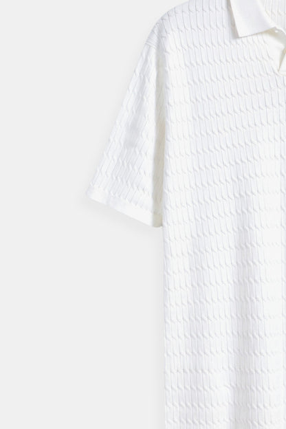es Herren Poloshirt Strickoptik