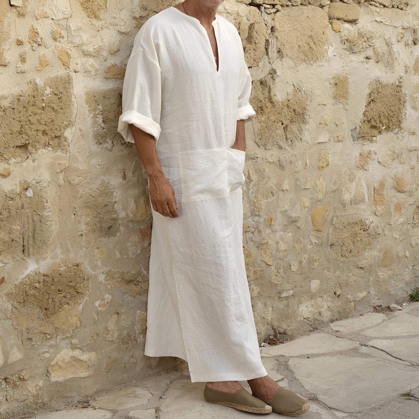 Herren Langhemdkleid Oversized mit Schlitz Elegantes Design - Norvielle