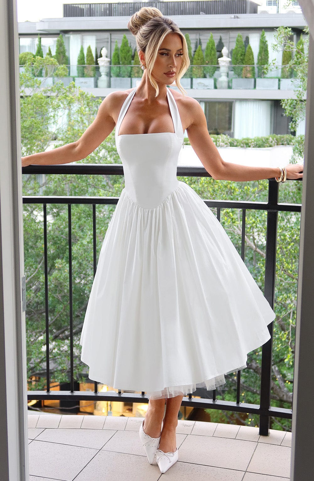 Damen Hochzeitsgästekleid Midi Elegant