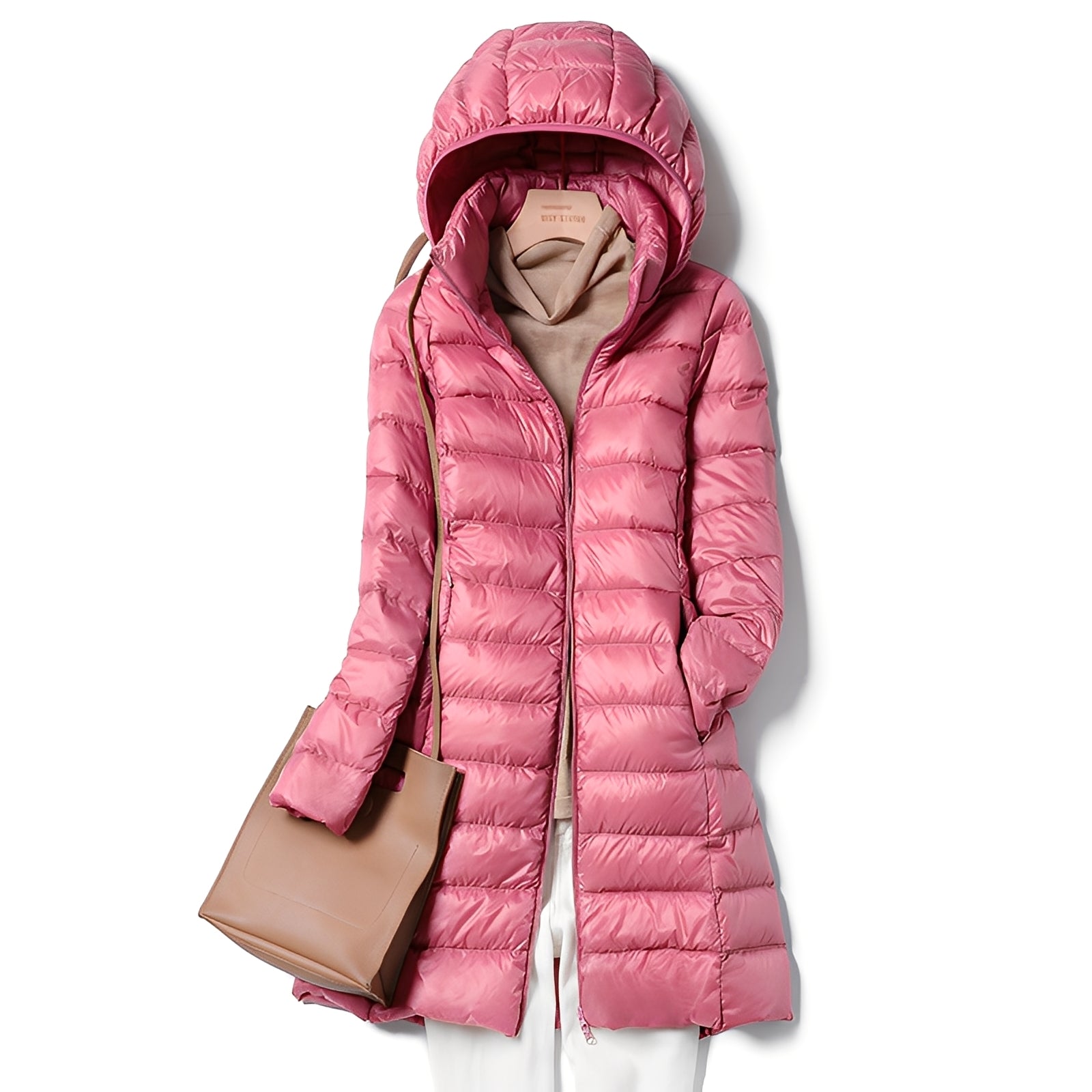 Damen Daunenjacke Warm Kuschelig Schwarz - Norvielle