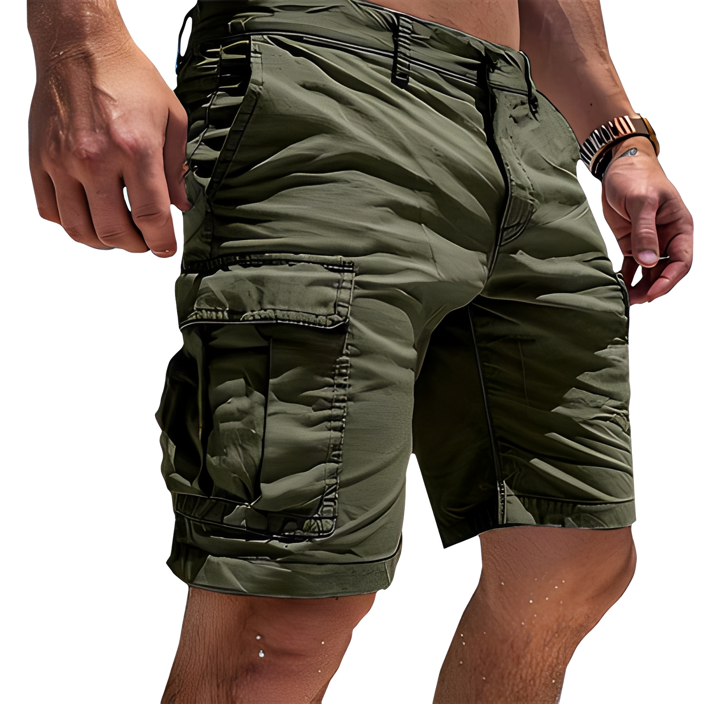 Herren Cargo-Hose Kurz Bequem Freizeit