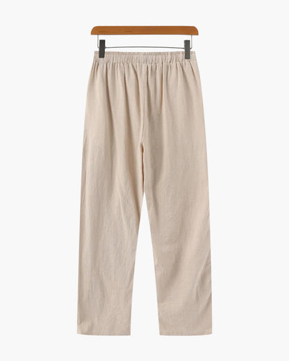 Herren Leinenhose Elastisch Bequem Sommer