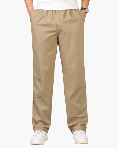 Herrenhose Gerader Schnitt Baumwolle Elastikbund Bequem