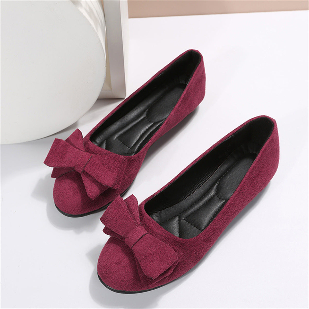 Damen Ballerinas Schleife Bequem Elegant