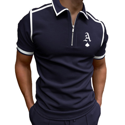 Herren Polo-Shirt Reißverschlusskragen Modern