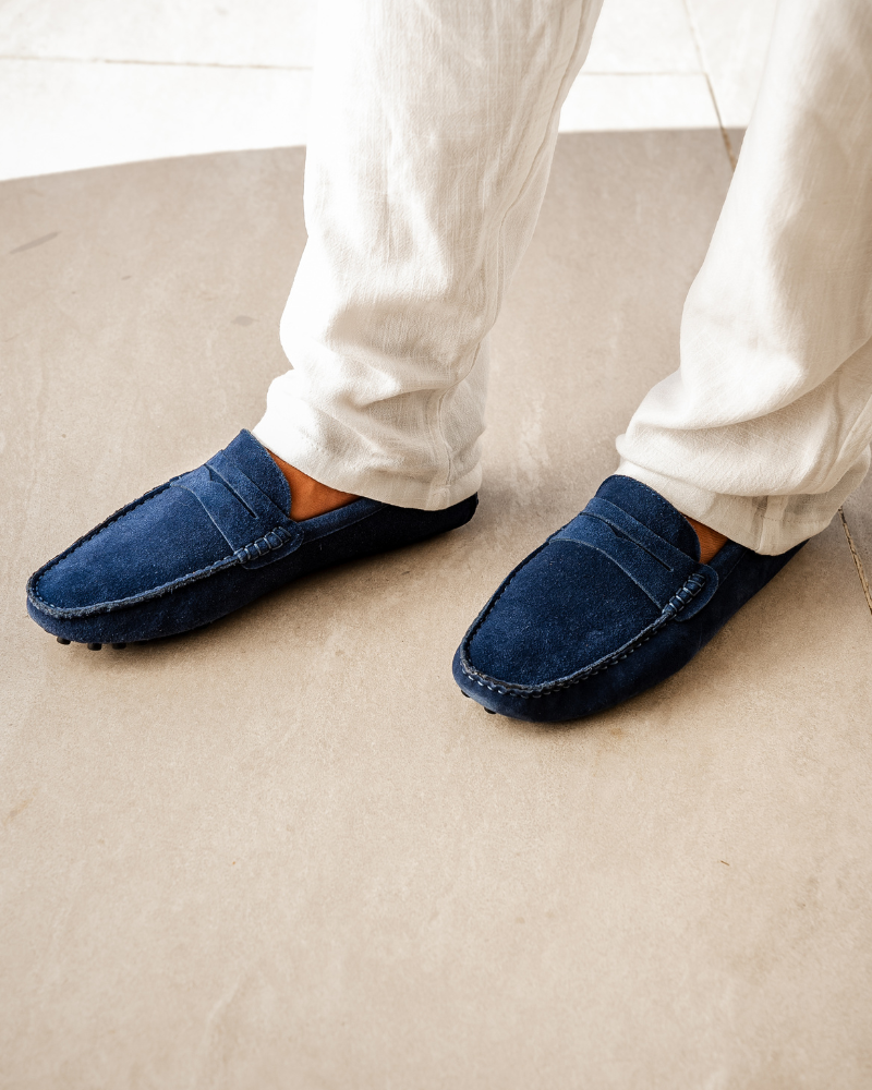 Herren Mokassinschuh Wildleder Braun