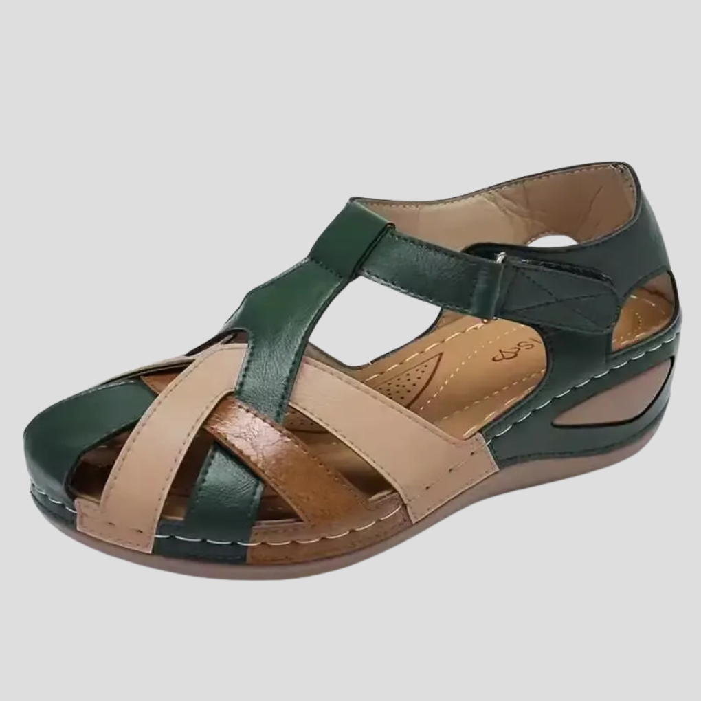 Damen Sandalen Leder Fußbett Arch Support