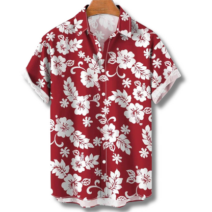 Hawaiihemd Damen Kurzarm Blumenprint Sommer