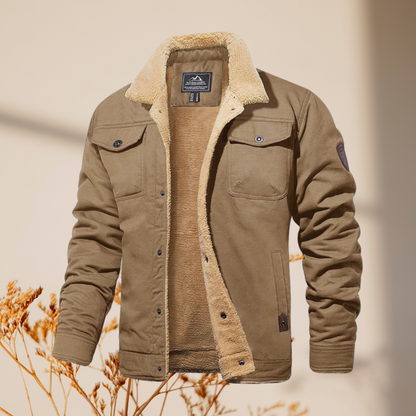 Herren Leder-Bomberjacke Jeansoptik
