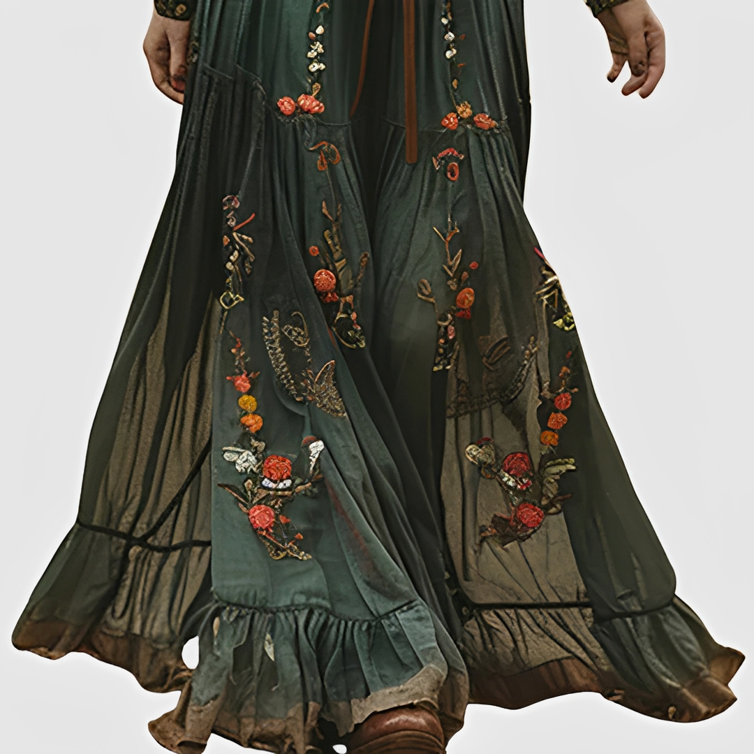 Damen Maxi-Kleid Sommerlang Blumenmuster