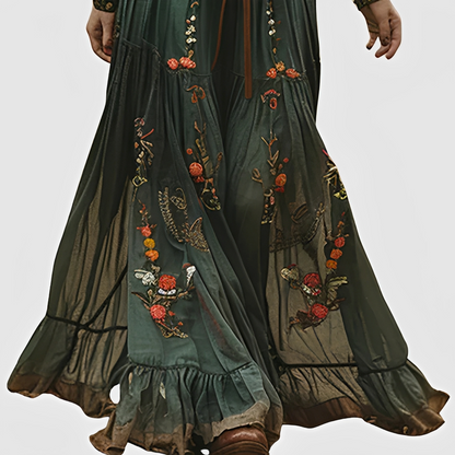 Damen Maxi-Kleid Sommerlang Blumenmuster