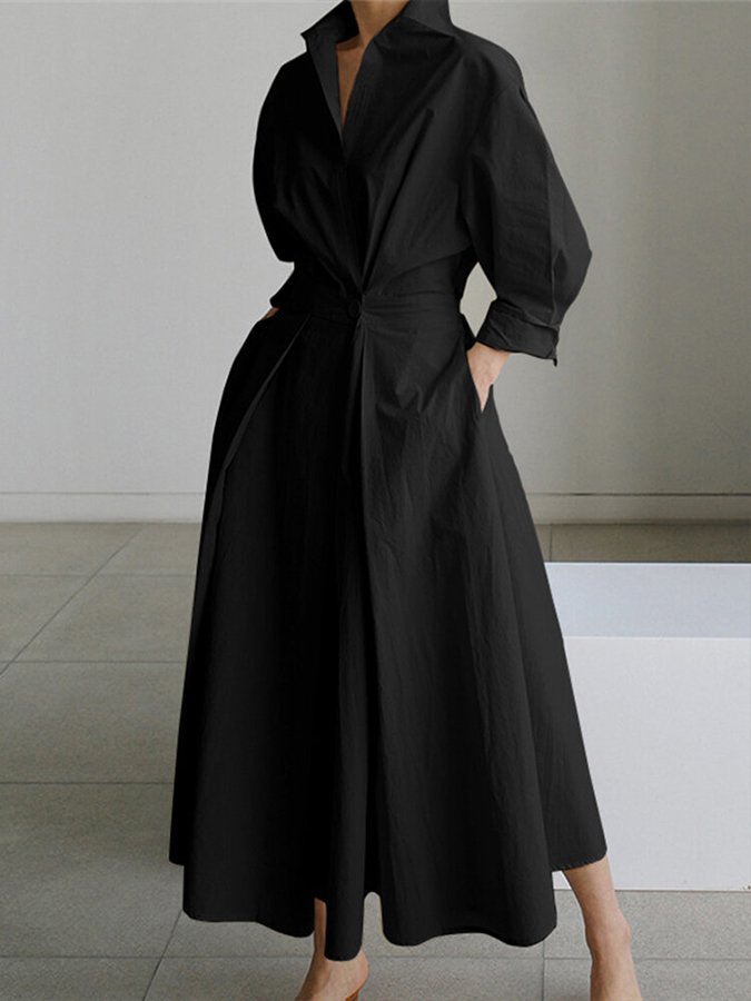 Damen Maxi Kleid Tailliert Lang Elegant