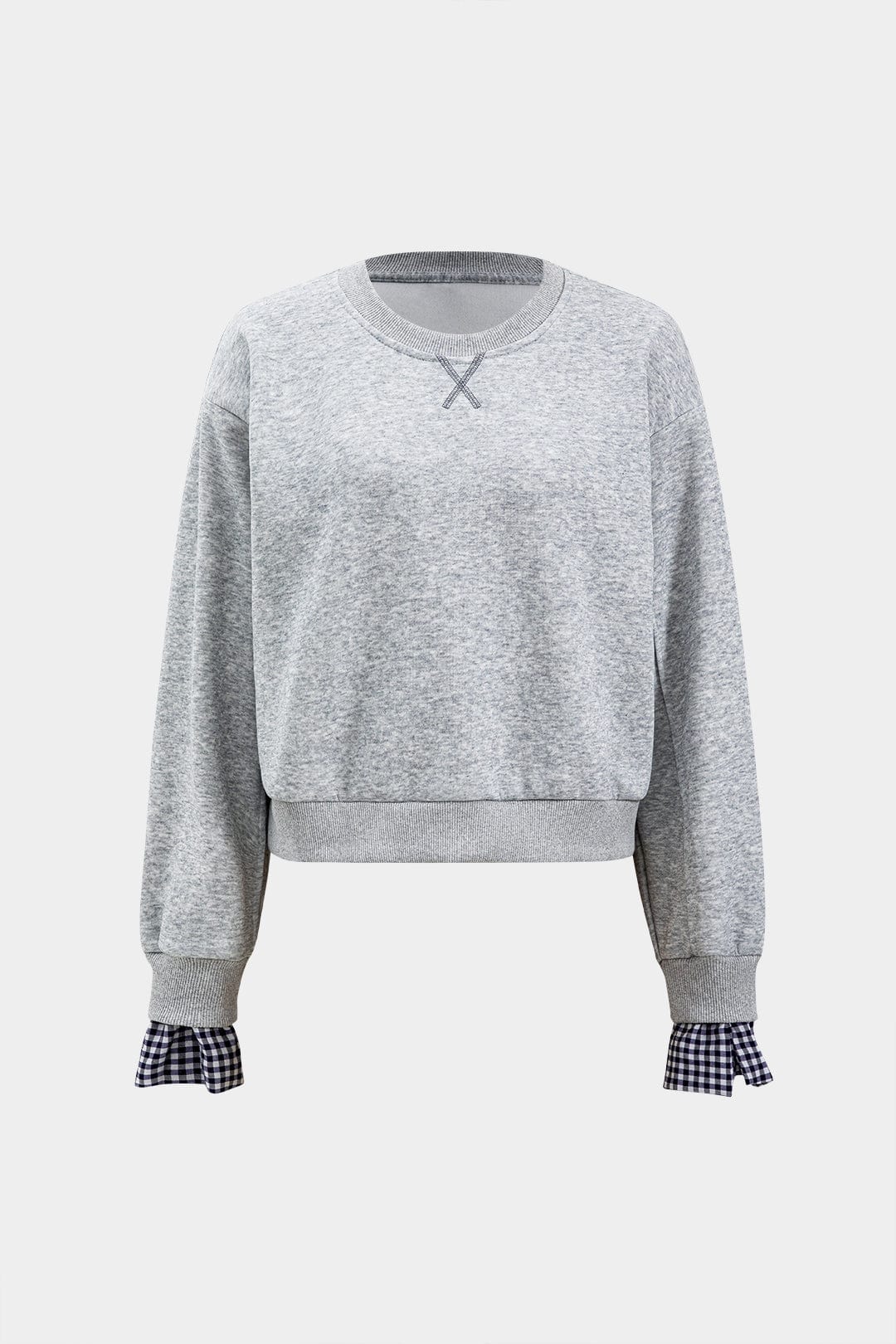 Damen Sport-Sweat-Set kariert Zweiteilig