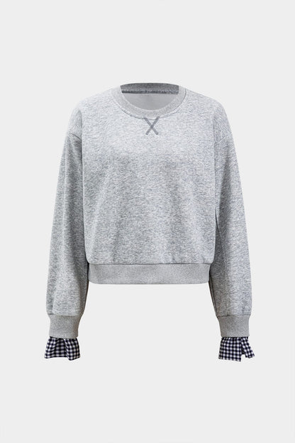 Damen Sport-Sweat-Set kariert Zweiteilig