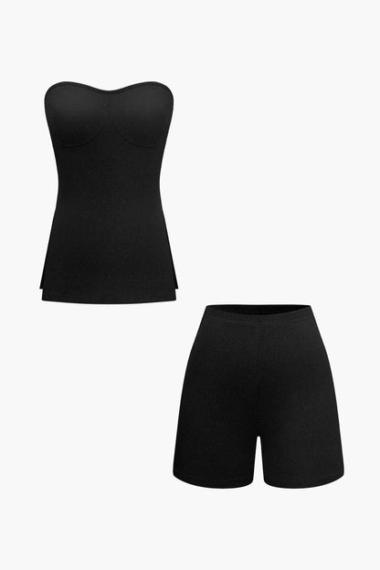 Damen Zweiteiler Set Bustier und Shorts