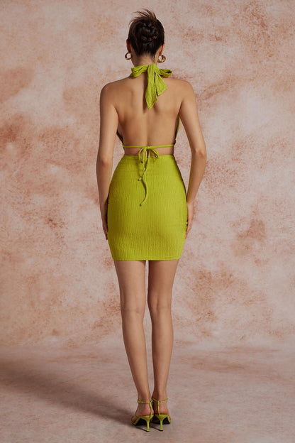 Damen Sommerkleid Rückenfrei Minikleid Kurz