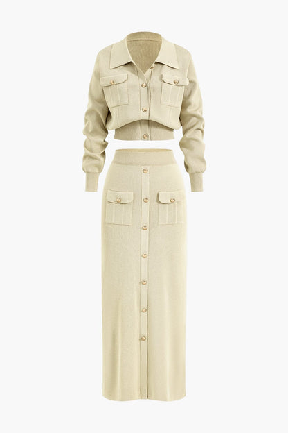 Damen Strickblazer Rock Kombination