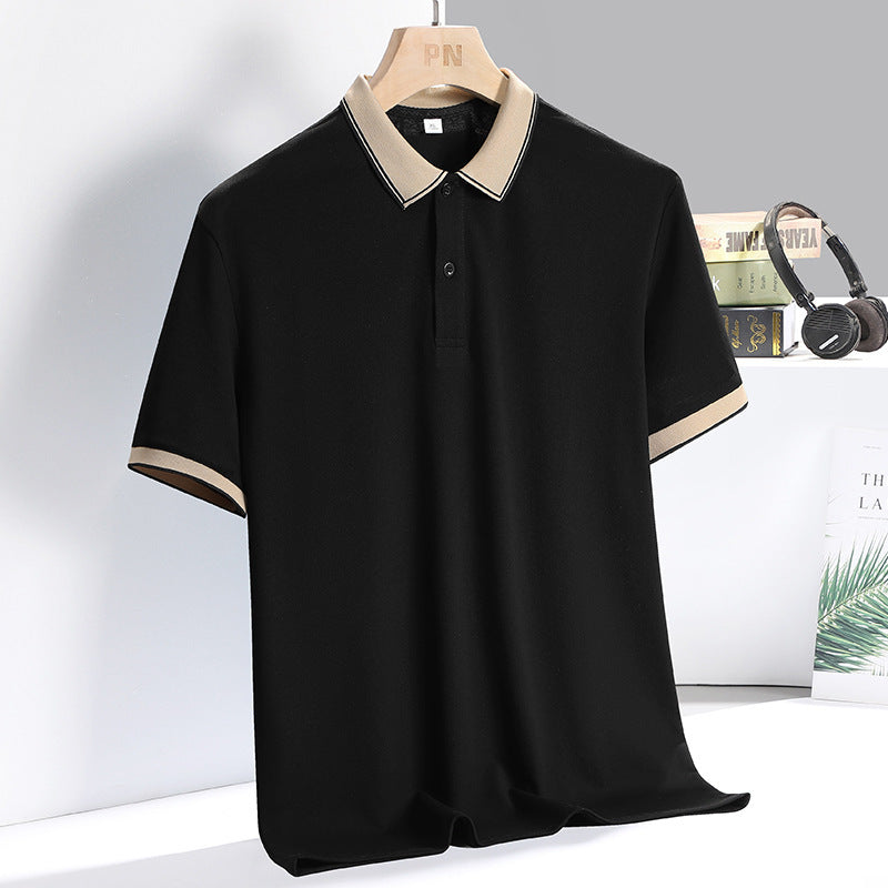 Herren Polo-Shirt Elegantes Business-Casual Baumwolle Modern Schwarz - Norvielle