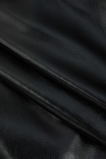 Eleganter Damen Midirock Asymmetrisch Kunstleder