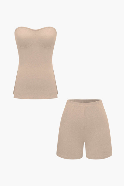 Damen Zweiteiler Set Bustier und Shorts