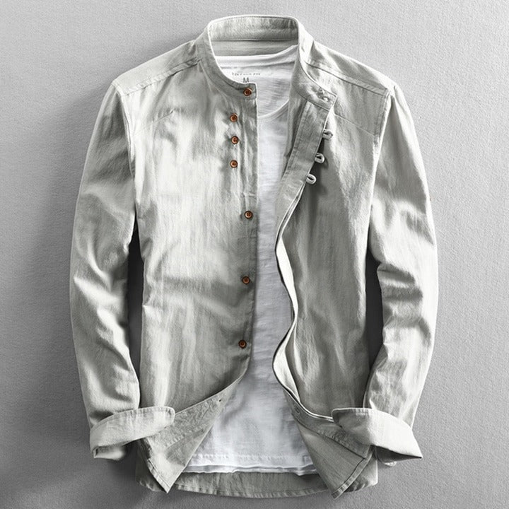 Herren Hemd Japanischer Stil Slim Fit Modern