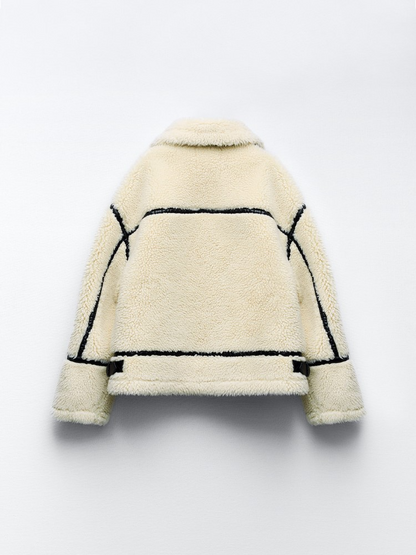 Damen Teddyfelljacke Weich Warm