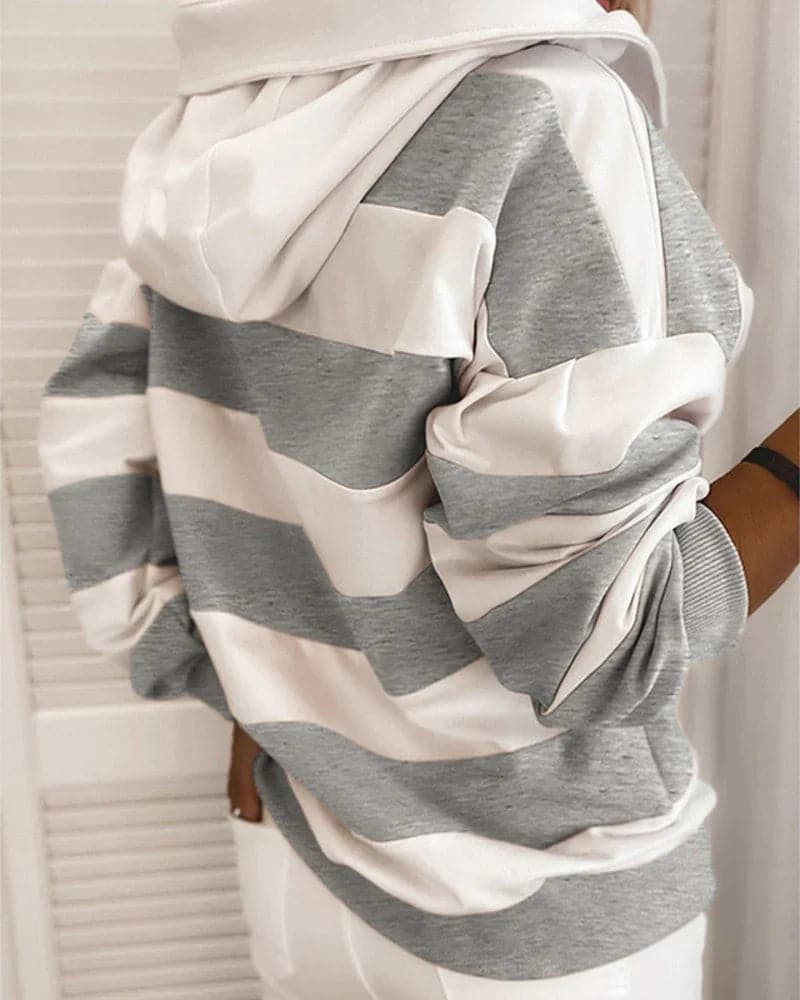 Damen Hoodie Weich Strickdetails Bequem