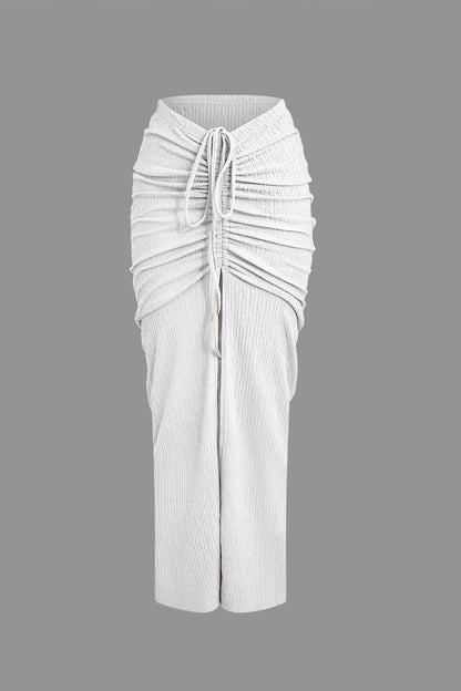 Damen Zweiteiliges Set Raffung Bekleidung