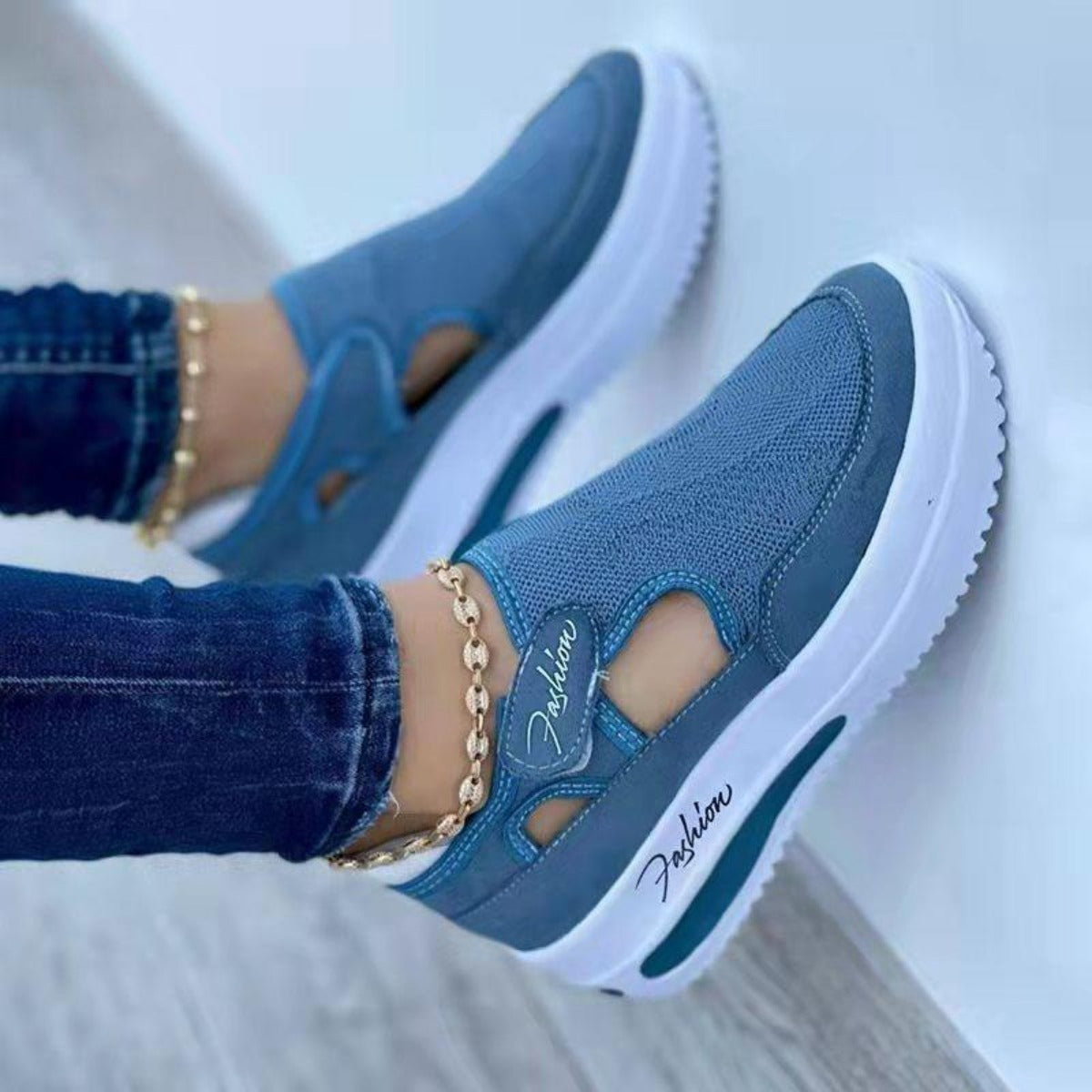 Damen Laufschuhe Atmungsaktives Mesh Klettverschluss