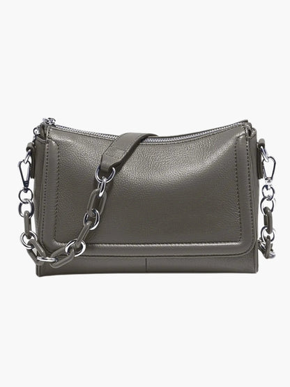 e Damen Lederschultertasche Elegantes Design