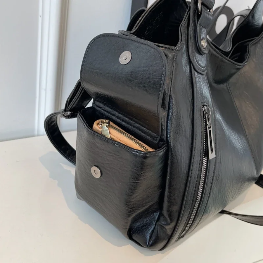 Vegane Damen Schultertasche Crossbody Braun