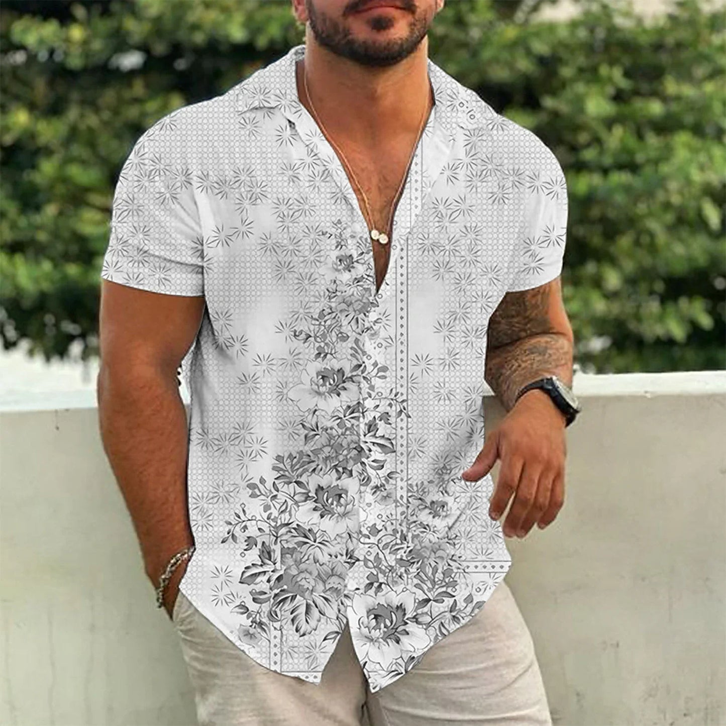 Herren Freizeithemd Modern Stylisch Leicht
