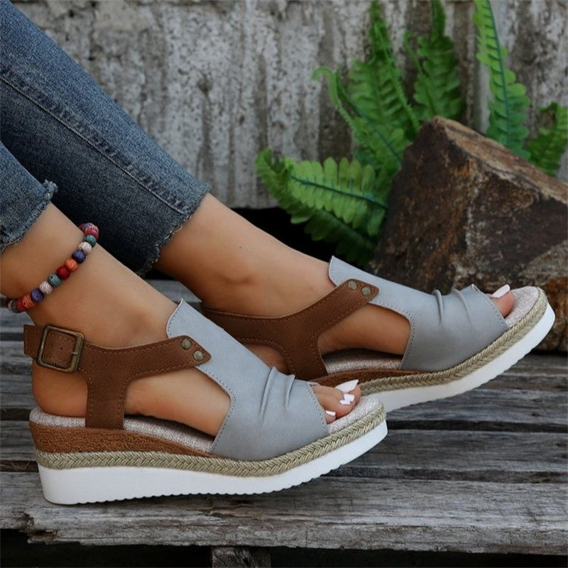 Damen Keilsandalen Komfortabel Sommer - Norvielle