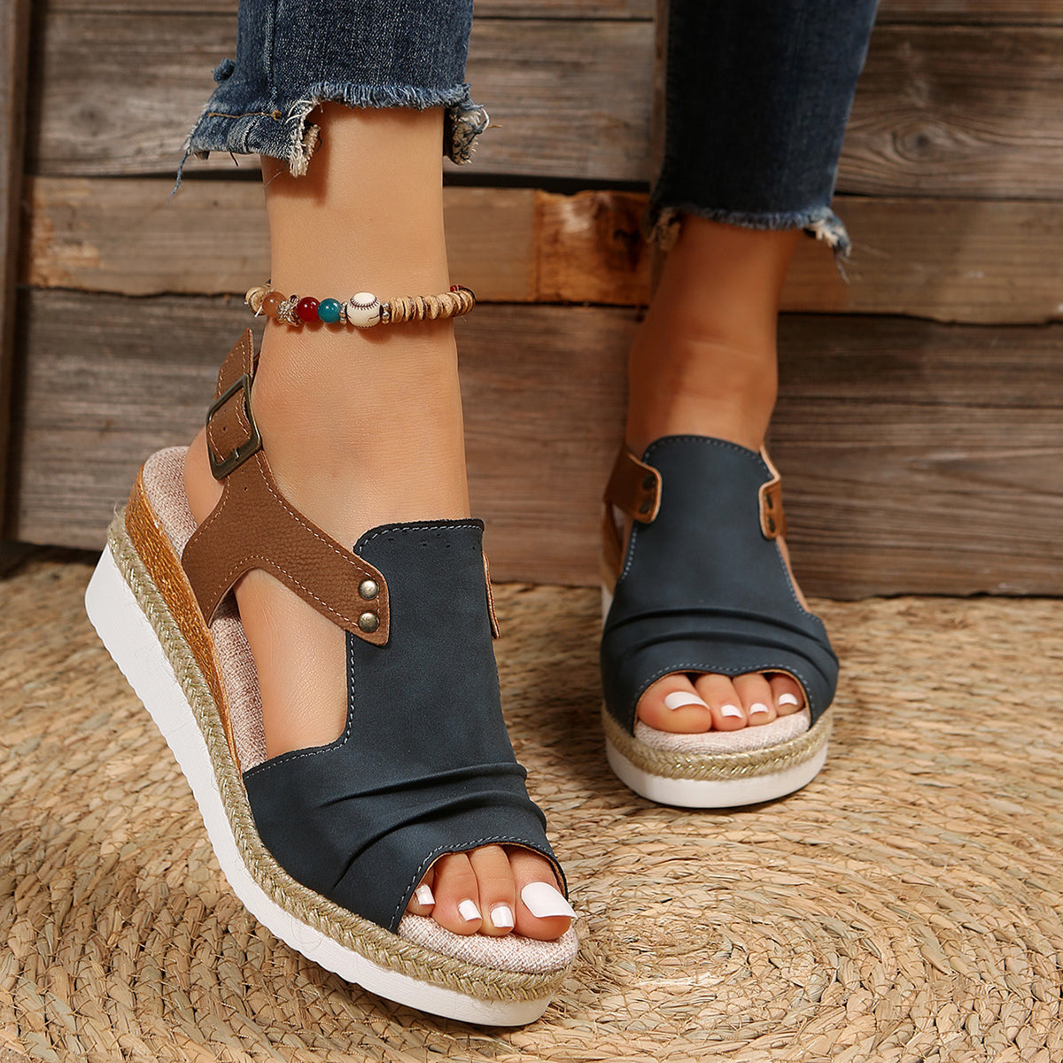 Damen Keilsandalen Komfortabel Sommer