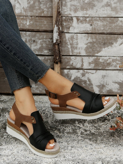 Damen Keilsandalen Komfortabel Sommer