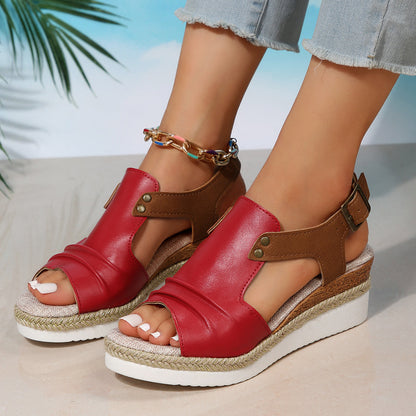 Damen Keilsandalen Komfortabel Sommer