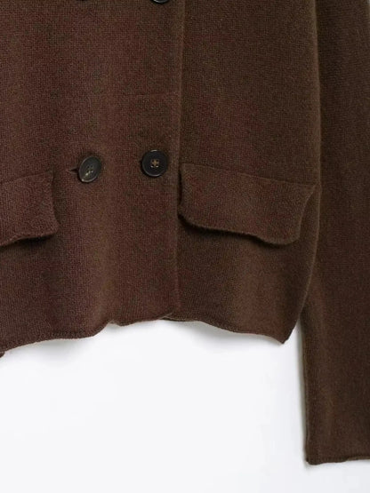 Damen Strickjacke Zweireihig Elegantes Design