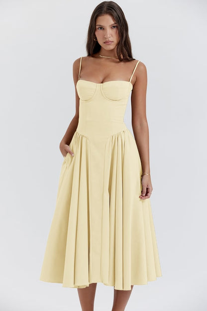Damen Ärmelloses Sommerkleid aus Jute