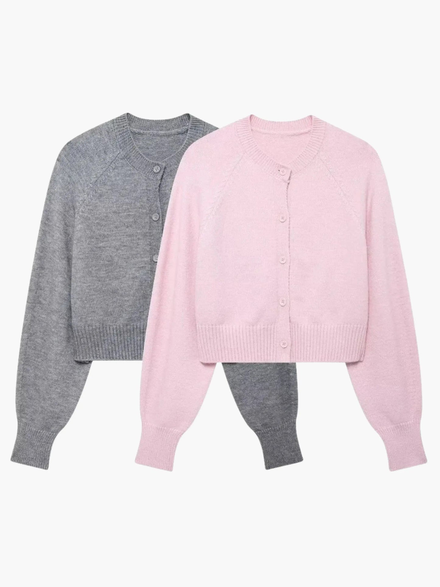 Damen Strickjacke Kurz Gestrickt
