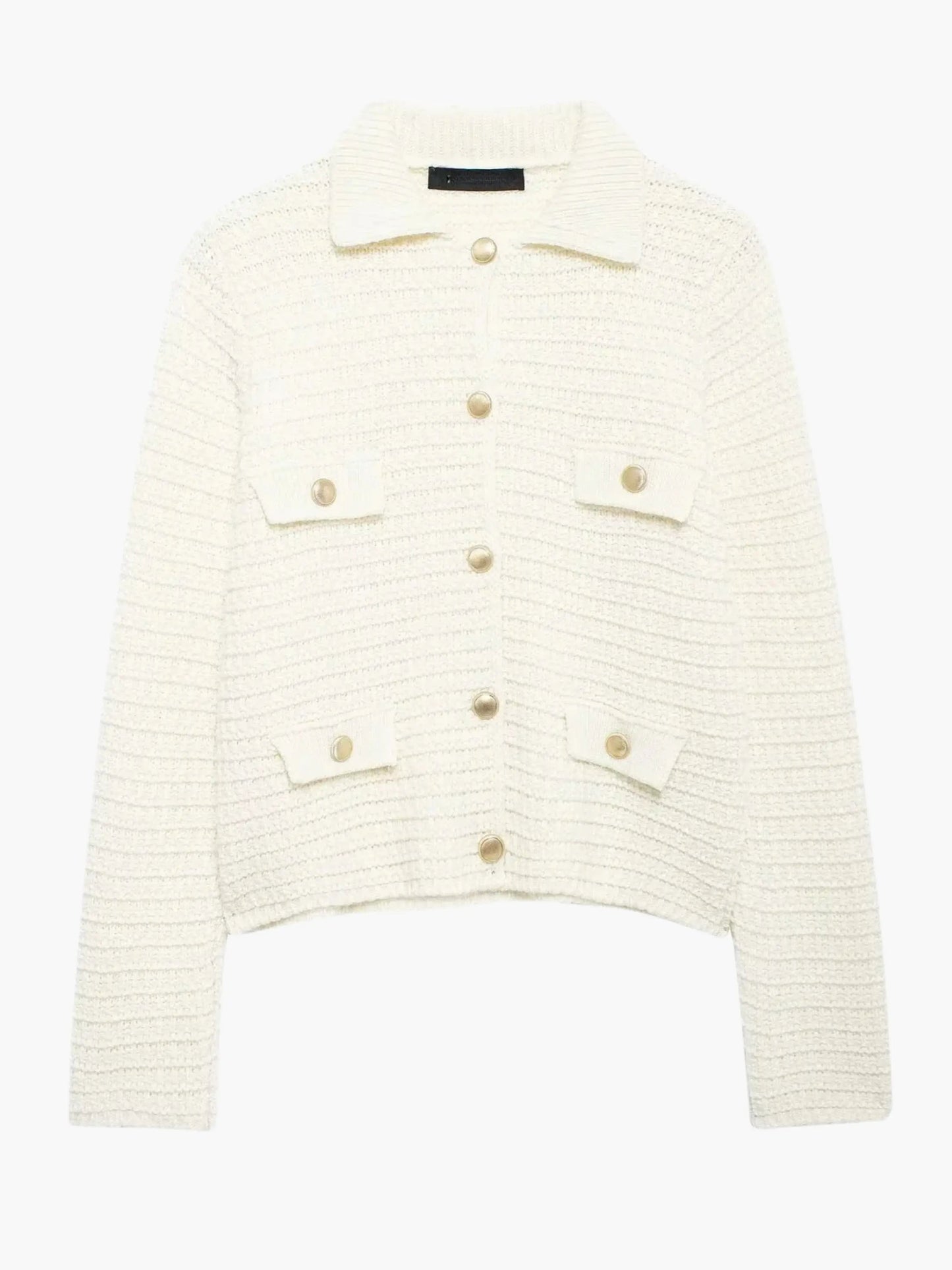 Damen Strickjacke Texturiert Mit Knöpfen Modern - Norvielle