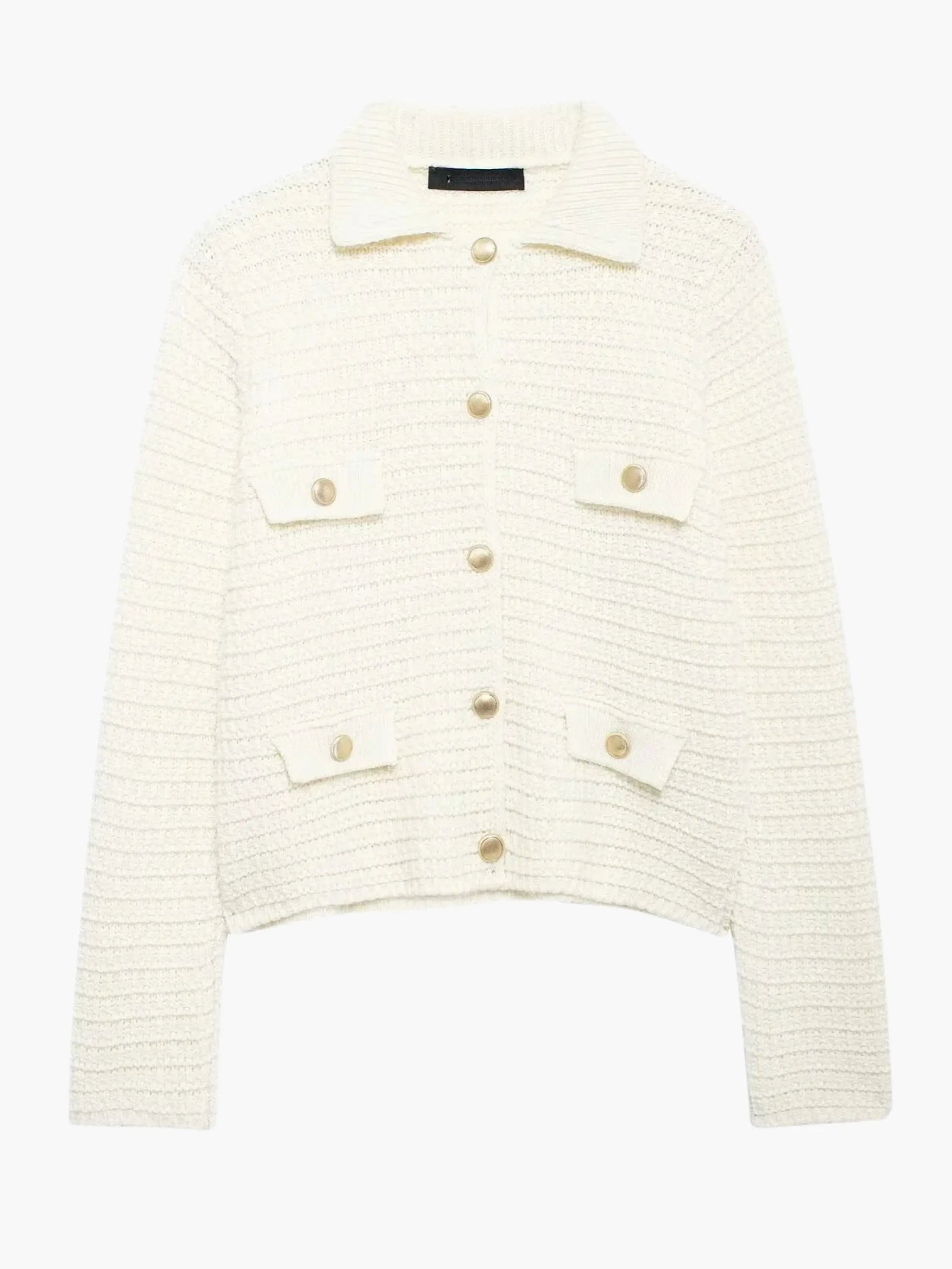 Damen Strickjacke Texturiert Mit Knöpfen Modern - Norvielle