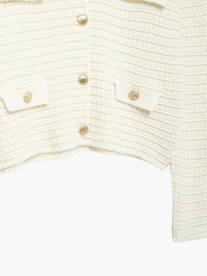 Damen Strickjacke Texturiert Mit Knöpfen Modern