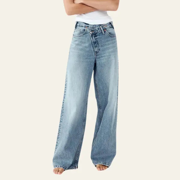 Damen Weitenjeans Locker Sitzend Bequem - Norvielle