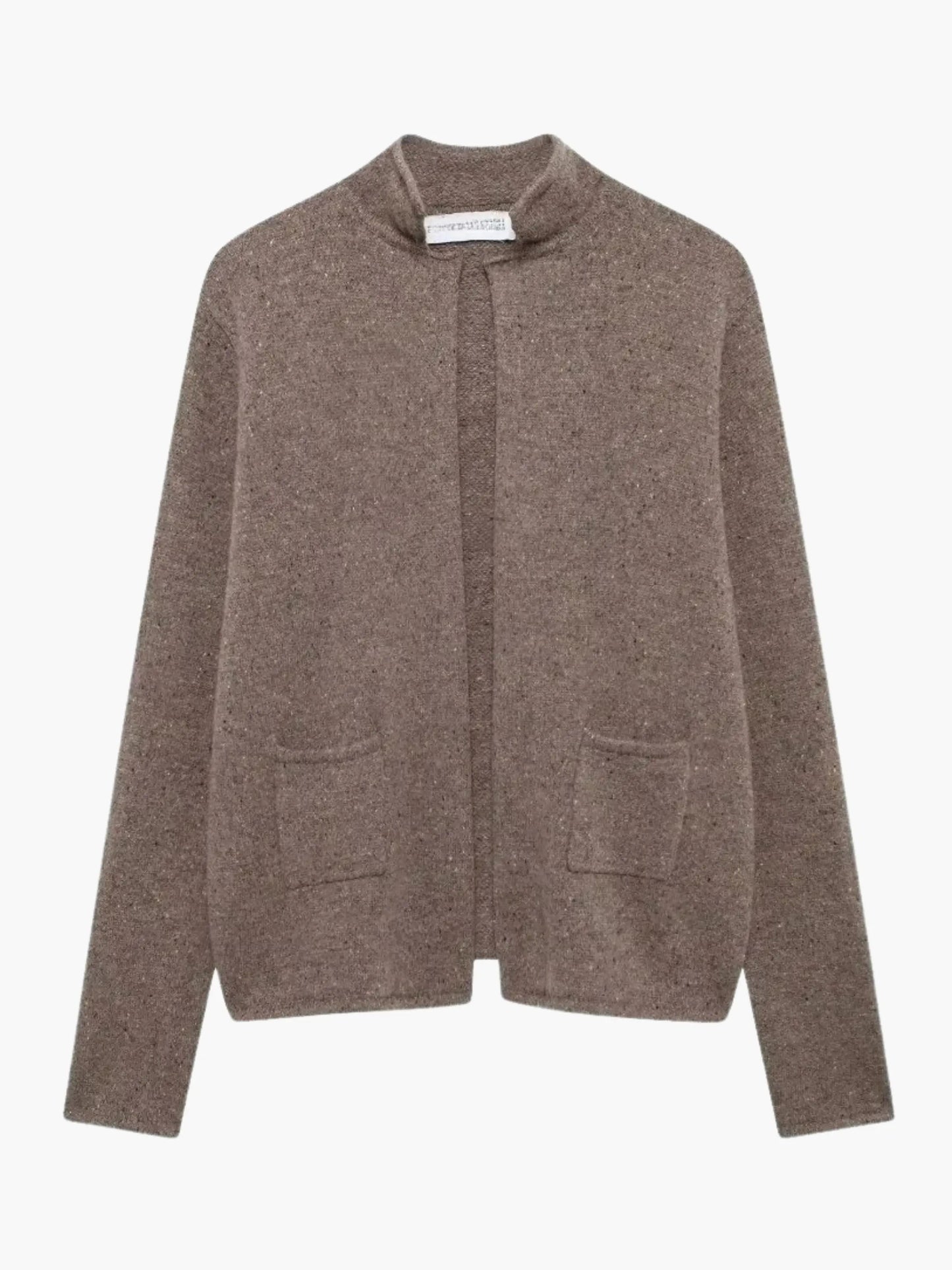 Damen Strickjacke Offene Vorderseite Hochkragen - Norvielle