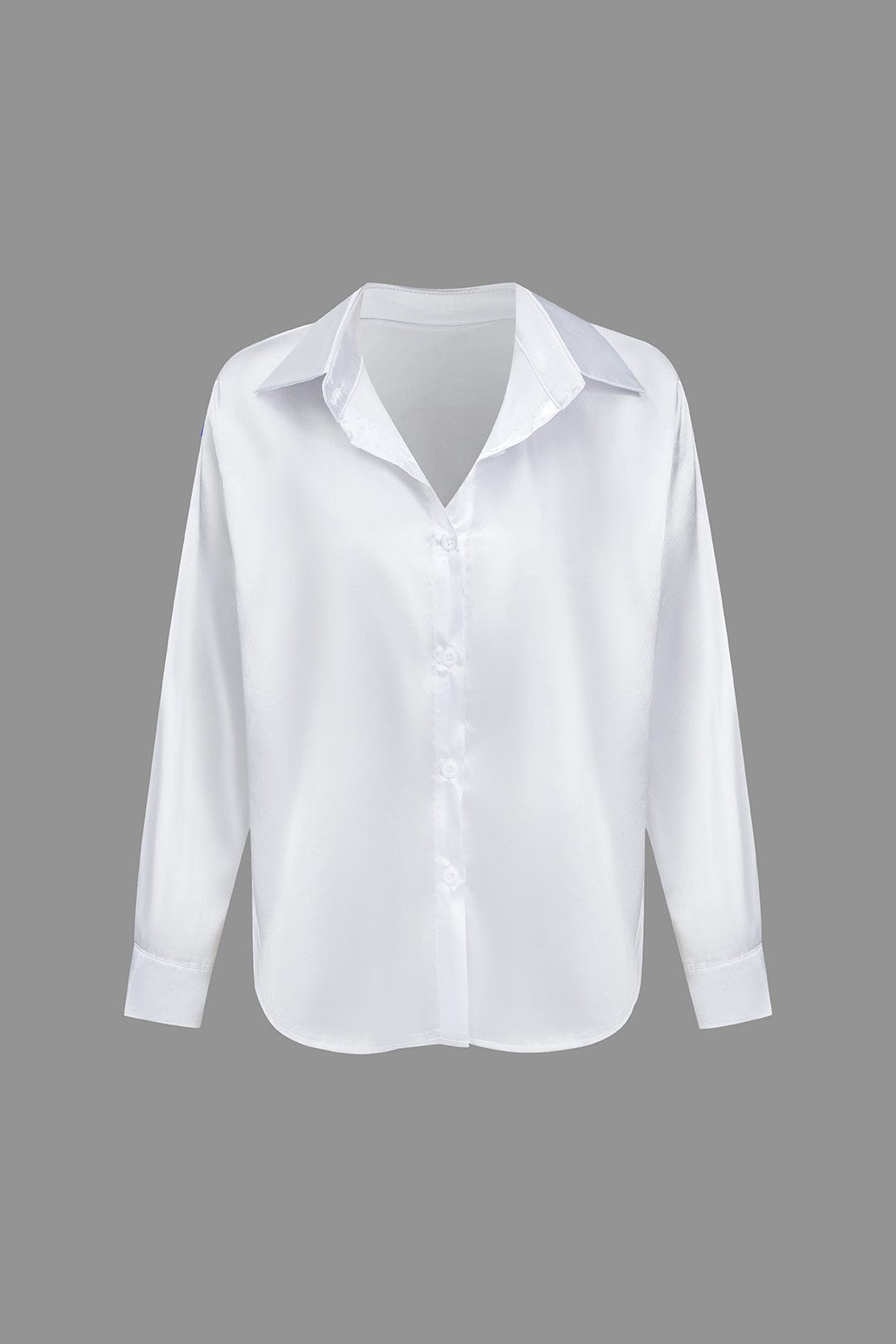 Damenbluse Langarm Seiden-Satin Elegante Bluse