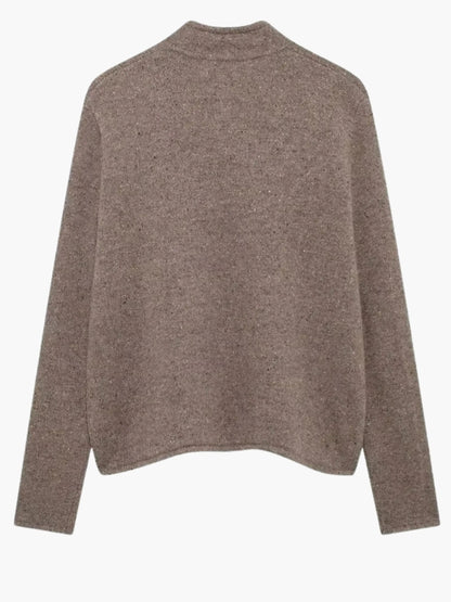 Damen Strickjacke Offene Vorderseite Hochkragen