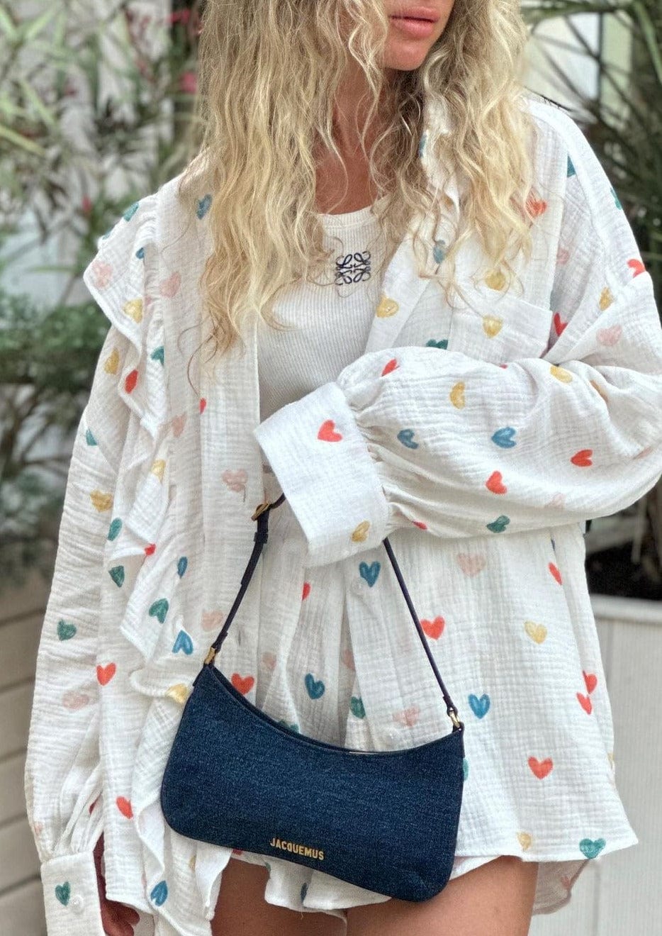 Herz-Print Damen Zweiteiler Sommeroutfit
