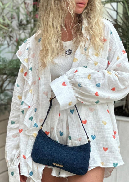Herz-Print Damen Zweiteiler Sommeroutfit