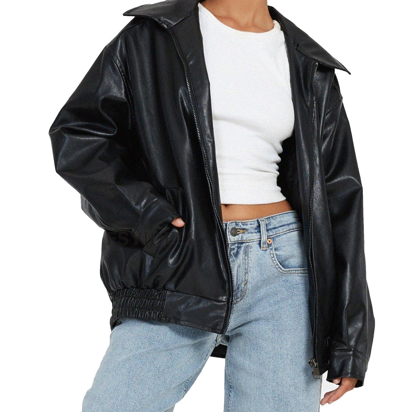 Damen Oversized Jacke Großzugig Modern